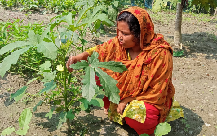 Rajia in her garden